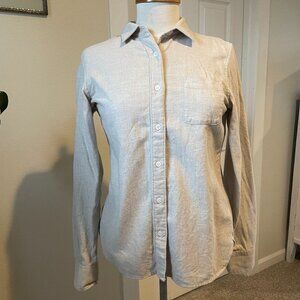 MUJI Beige/Oatmeal Flannel Long Sleeve Button Down Shirt Medium